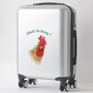 Funny Sticker met Surprised Rooster - Aangepaste t
