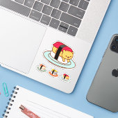 Funny Stickers - SUSHI CATS - MAGURO (Laptop met iPhone)