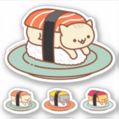 Funny Stickers - SUSHI CATS - ZALM (Voorkant)