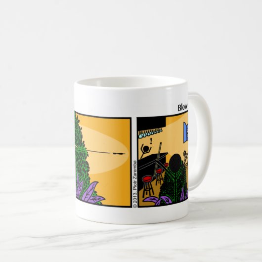 Funny Stickman Blow Darts Mok (Voorkant rechts)