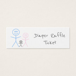 Funny Stickman Family Drager Raffle Ticket Mini Visitekaartjes
