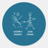 Funny Stickman Guitarist Embly  Ronde Sticker (Voorkant)