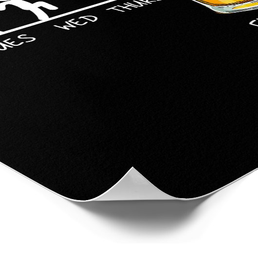 Funny Stickman Jumping Beer Days Of Week Friday Dr Poster (Hoek)