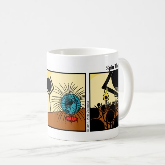 Funny Stickman Spin the Wereldbol Mok (Voorkant rechts)