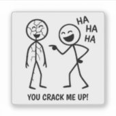 Funny Stickman Sticker (Voorkant)