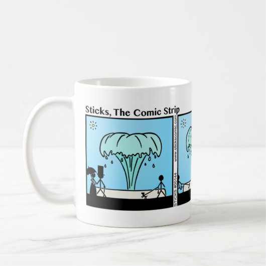 Funny Stickman Water Fountain Mok (Links)