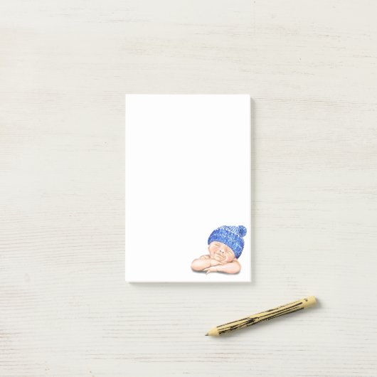 Funny Sticky Notes met Happy Sleeping Baby (Op bureau)