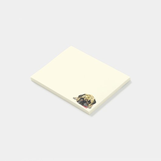 Funny Sticky Notes met Pug Dog (Schuin)