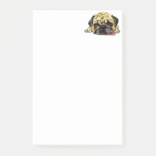 Funny Sticky Notes met Pug Dog
