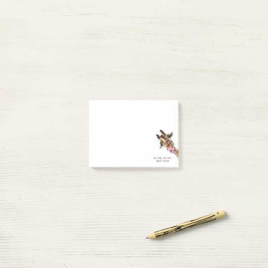 Funny Sticky Notes Speelse Giraffe - Aangepaste te (Op bureau)