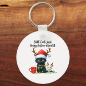 Funny Still Evil Just Being Festive About It Cat C Sleutelhanger (Voorkant)