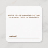 Funny Stinky Poop Diaper Raffle Invitation inserts Vierkante Visitekaartje (Achterkant)