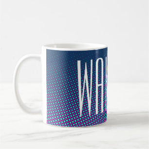 Funny Stippen Patroonblauw roze + jouw tekst Koffiemok