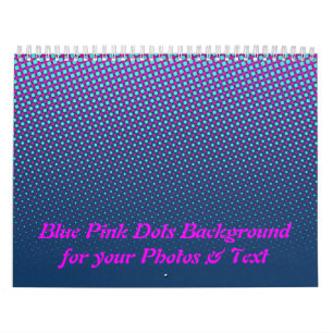 Funny Stippen Patroonblauw roze + uw foto's en tek Kalender
