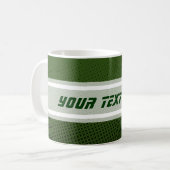Funny Stippen Pattern dark green + jouw tekst Koffiemok (Voorkant links)