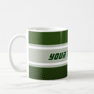 Funny Stippen Pattern dark green + jouw tekst Koffiemok