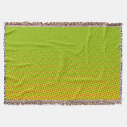 Funny Stippen Pattern green oranje + jouw idee Deken (Voorkant)