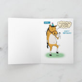 Funny Stomping Horse Birthday Kaart (Binnen)