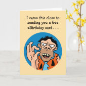 Funny Stone Age Verjaardag Kaart (Gele Bloem)