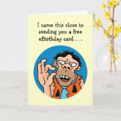 Funny Stone Age Verjaardag Kaart (Gele Bloem)