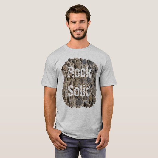 Funny Stone Wall Rock Solid T-shirt (Voorkant volledig)