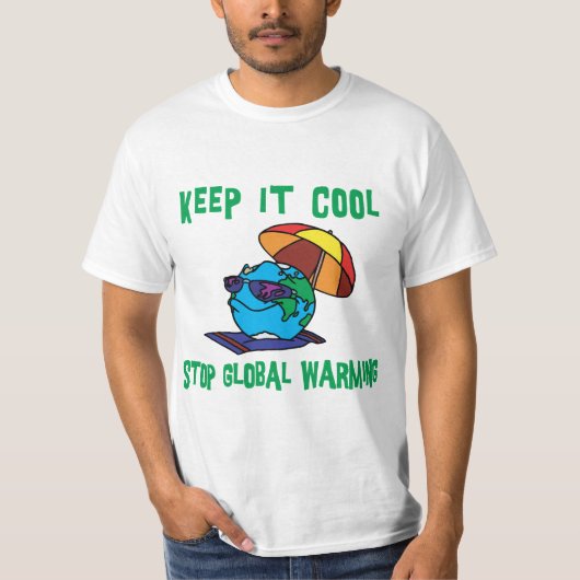 Funny Stop Global Warming T-Shirt (Voorkant)