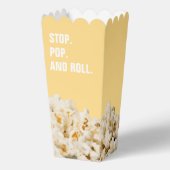 Funny Stop Pop & Roll Geel Bedankdoosjes (Voorkant)