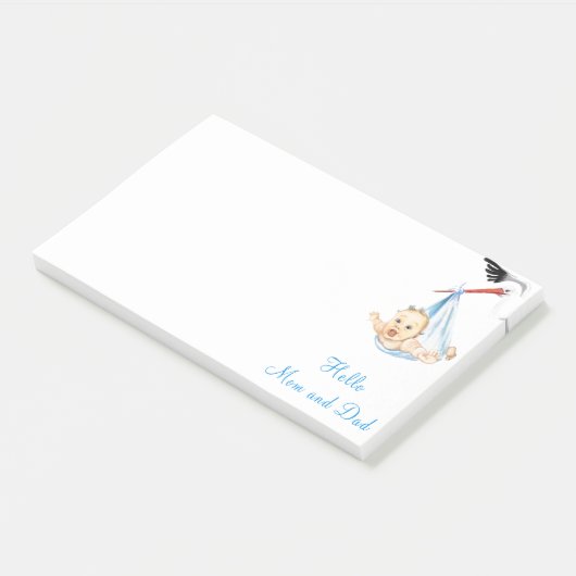 Funny Stork Baby Post-it® notes (Schuin)