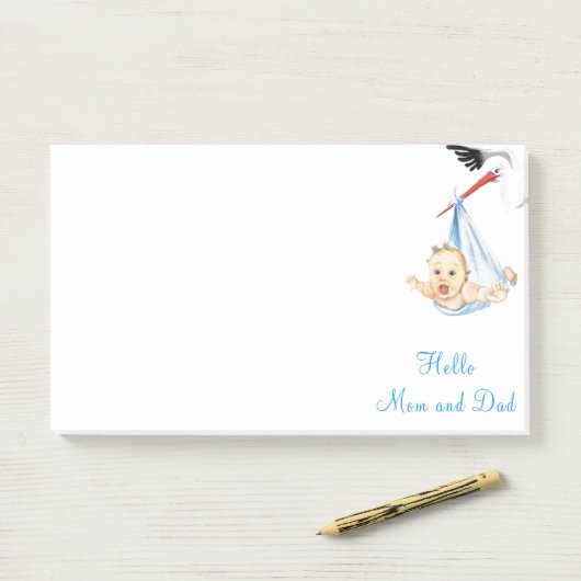 Funny Stork Baby Post-it® notes (Op bureau)