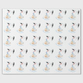 Funny Stork en Baby shower Wrapping Papier Gift (Vlak)