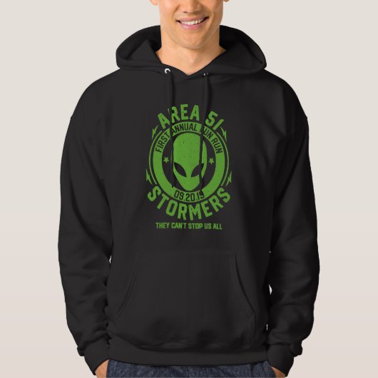 Funny storm Area 51, Stormers 1st Annual Fun Run A Hoodie (Voorkant)