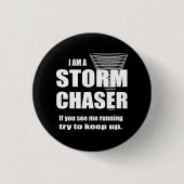Funny Storm Chaser Black Ronde Button 3,2 Cm (Voorkant)
