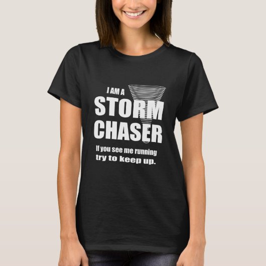 Funny Storm Chaser Dames Black T-shirt (Voorkant)