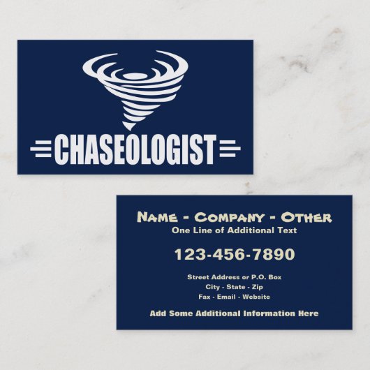 Funny Storm Chaser Tornado Twister Visitekaartje (Voorkant / Achterkant)