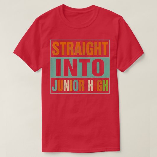 Funny Straight in Junior High Terug naar School Gi T-shirt (Design voorkant)