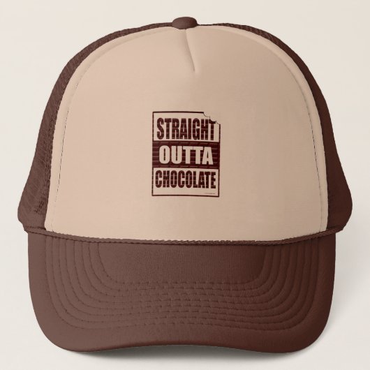 Funny Straight Outta Chocolate Design Trucker Pet (Voorkant)