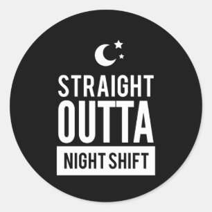 Funny Straight Shift Print Ronde Sticker