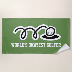 Funny strand dowel cadeau voor golfenthousiast strandlaken