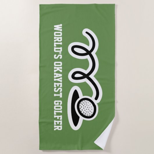 Funny strand dowel cadeau voor golfenthousiast strandlaken (Voorkant)