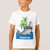 Funny strand shark add name t-shirt (Voorkant)