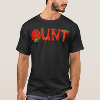 Funny Strawberry Aunt Fruit Birthday Family Matchi T-shirt
