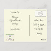 Funny Strawberry & Cream Quirky Cartoon Love Art Briefkaart (Achterkant)