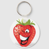 Funny Strawberry Doodle clip art Sleutelhanger (Voorkant)