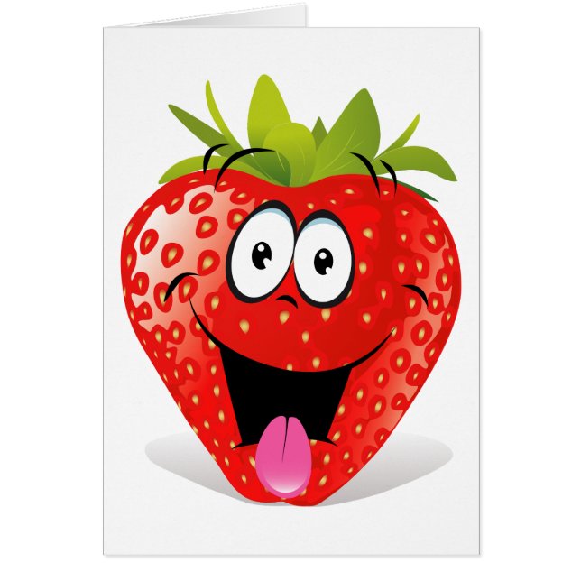 Funny Strawberry Face Stikking Out Tongue (Voorkant)