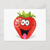 Funny Strawberry Face Stikking Out Tongue Briefkaart (Voorkant)