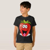 Funny Strawberry Face Stikking Out Tongue T-shirt (Voorkant volledig)