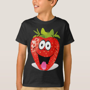 Funny Strawberry Face Stikking Out Tongue T-shirt