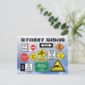 Funny Street (Road) Signs Briefkaart (Staand voorkant)