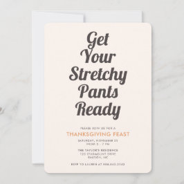 Funny Stretchy Pants Brown Thanksgiving Dinner Kaart