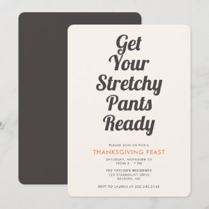 Funny Stretchy Pants Brown Thanksgiving Dinner Kaart